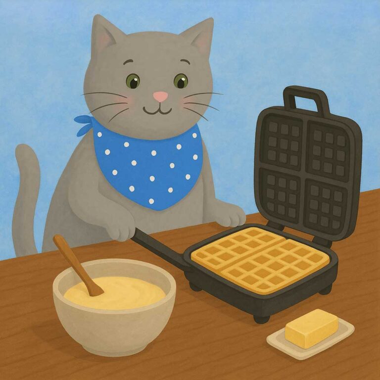Kater Leo backt Waffeln