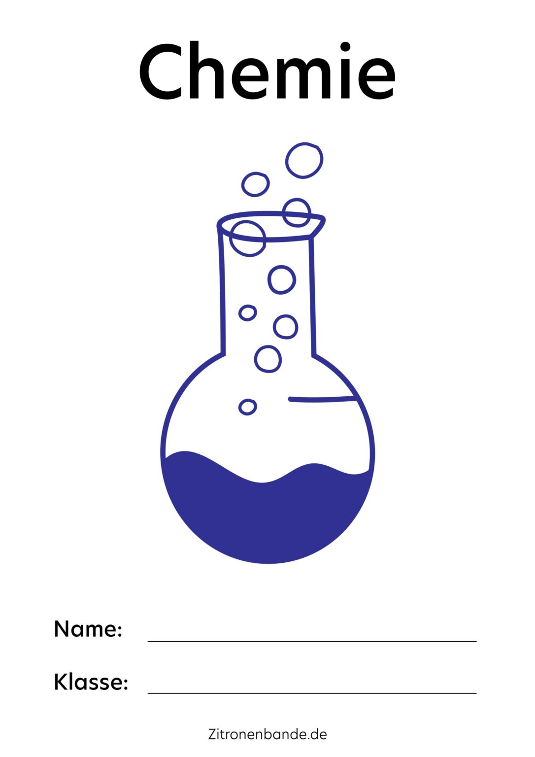 Chemie Deckblatt zum Ausdrucken - kostenlos runterladen und drucken