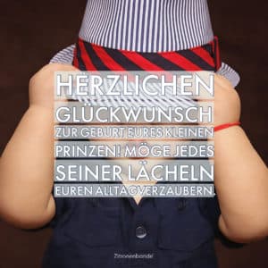 Persönliche Glückwünsche zur Geburt eines Jungen