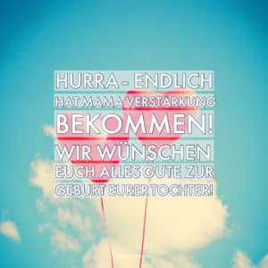 Persönliche Glückwünsche zur Geburt eines Mädchen