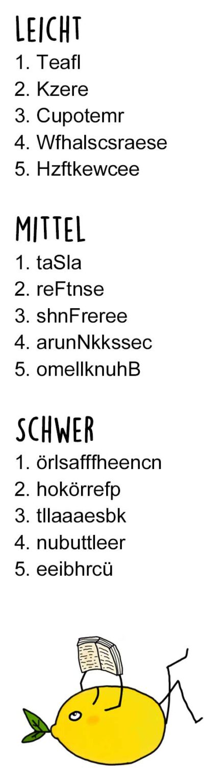 Buchstabensalat - tolle Buchstabenrätsel zum Ausdrucken & Lösen