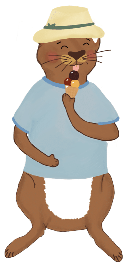 Oskar mit Eis in der Hand