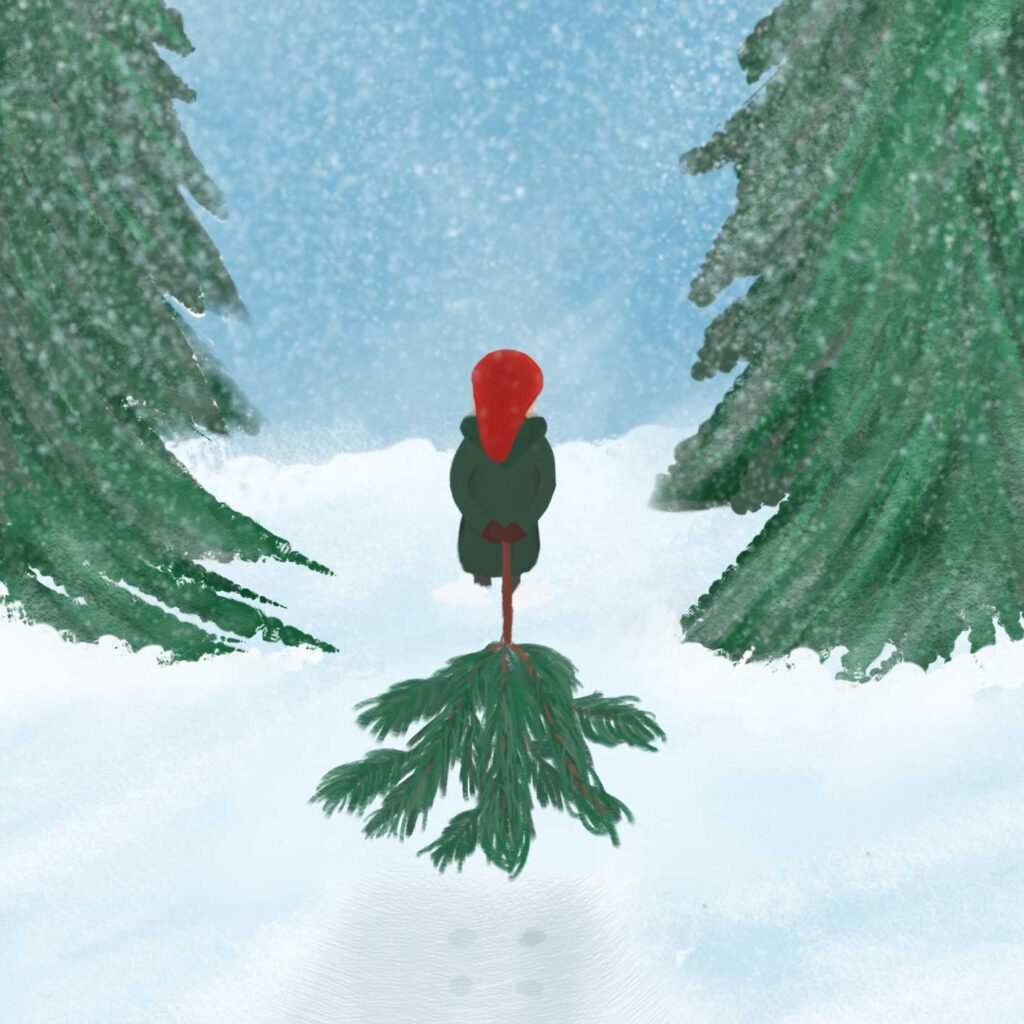 Weihnachtswichtel Tasse und der Adventskranz